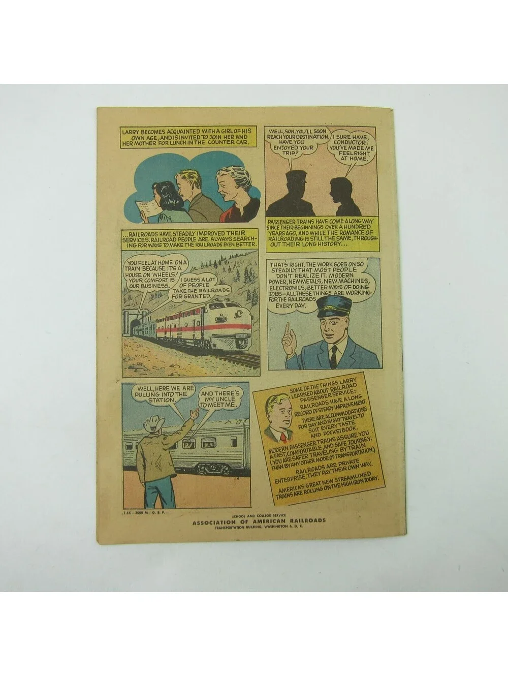 Railroad Comic Book Ride the High Iron America's Passenger Trains Vintage 1955